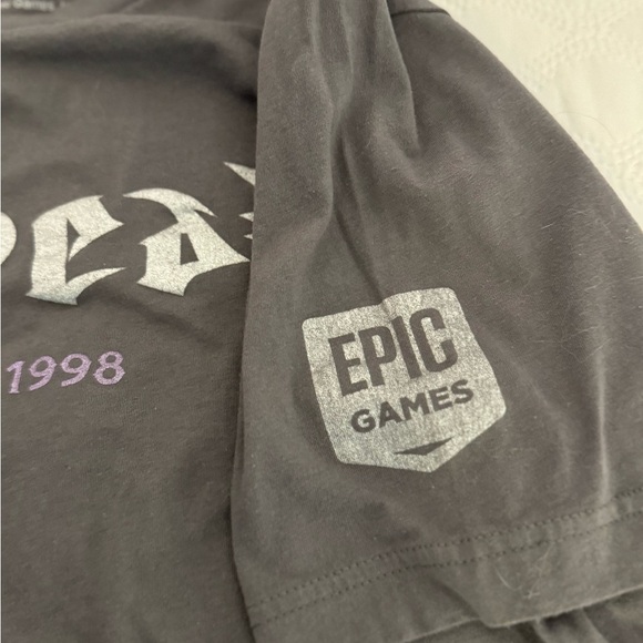 Unreal 25th Anniversary T Shirt Promo Gray Epic Games Sides Size XL NWOT - Picture 3 of 6